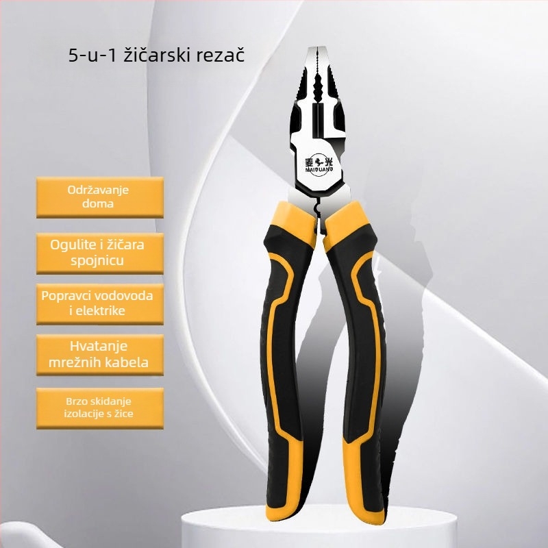 Klešta za žicu u njemačkom stilu, industrijske kvalitete, uštedu napora, električarske klešta s igličastim čeljustima, univerzalne čeljusti, promjer rezanja 4,6 mm
