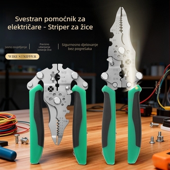 Nerđajući čelik, sklopivi višenamjenski odvijač/odizivač žica s testerom za električare