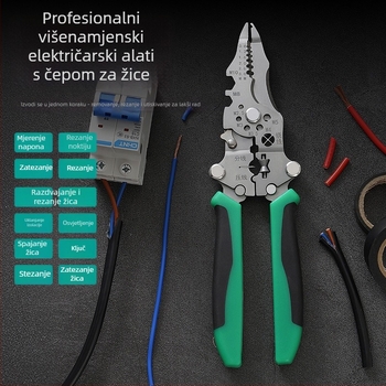 Nerđajući čelik, sklopivi višenamjenski odvijač/odizivač žica s testerom za električare