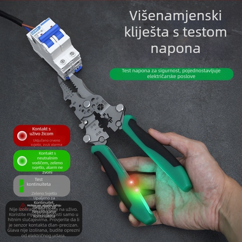 Nerđajući čelik, sklopivi višenamjenski odvijač/odizivač žica s testerom za električare