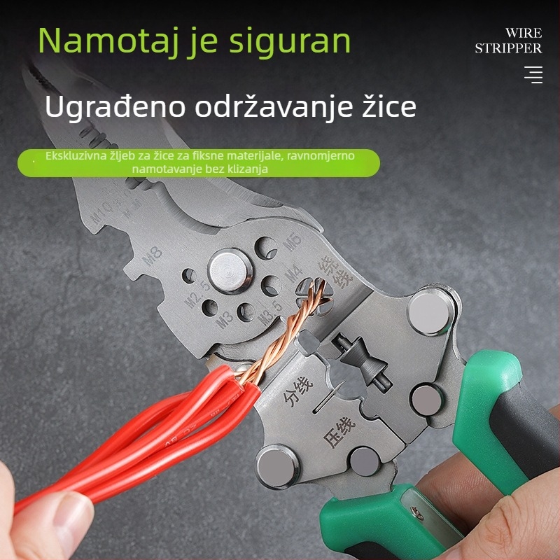 Nerđajući čelik, sklopivi višenamjenski odvijač/odizivač žica s testerom za električare