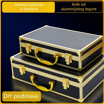 Zlatna prijenosna kutija za alate od aluminijske legure sa zaključavanjem i sigurnosnim odjeljak s lozinkom, za laboratorijsku i nastavnu uporabu