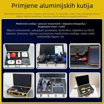 Zlatna prijenosna kutija za alate od aluminijske legure sa zaključavanjem i sigurnosnim odjeljak s lozinkom, za laboratorijsku i nastavnu uporabu