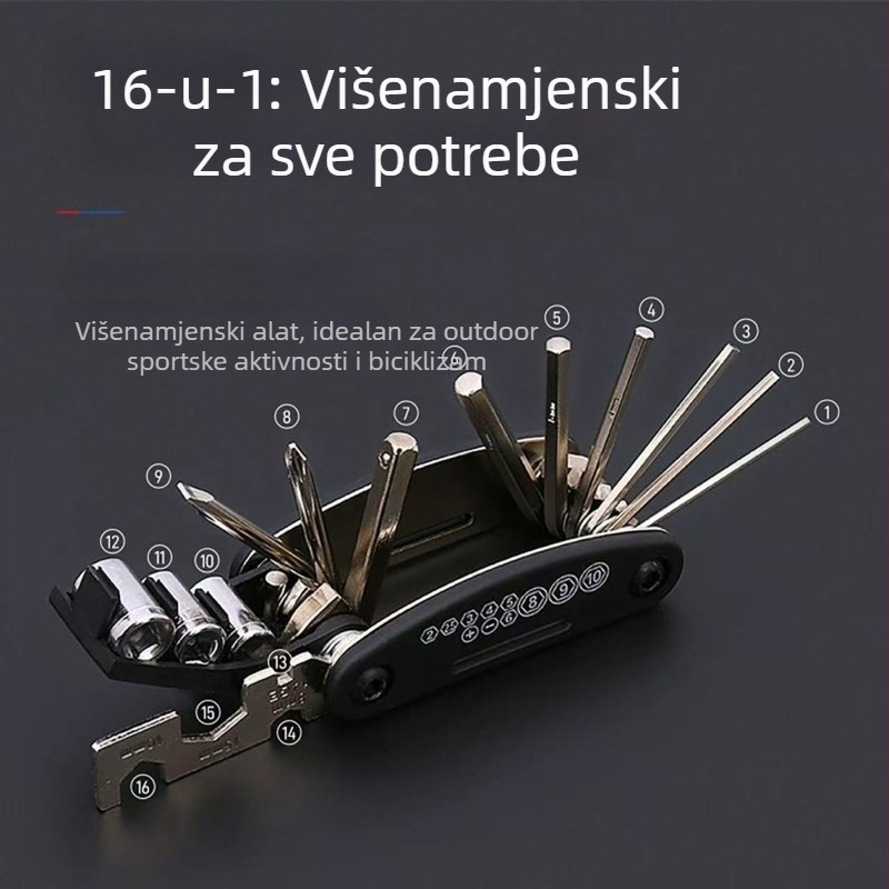 Set alata za popravak bicikla, prijenosni, 6-u-1 šesterokutni ključ, željezo, marka Y x