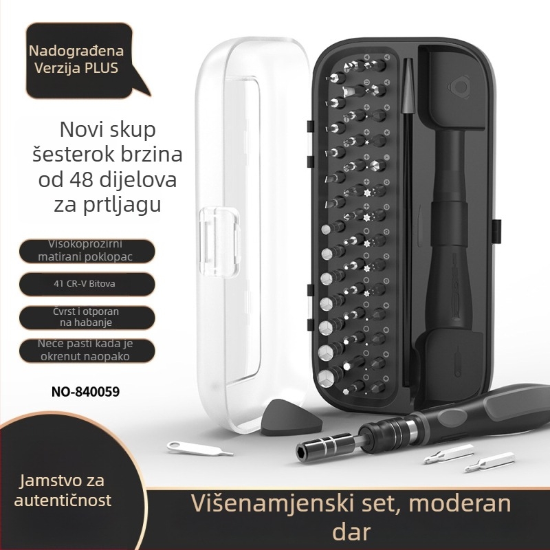 48-in-1 magnetski set odvijača za elektroniku – krom-vanadijsko čelika, višenamjenski alat za naočale, satove, mobitele i konzole