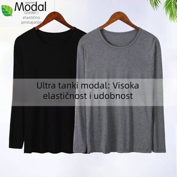 Muški modalni bazni sloj s dugim rukavima, tanak, mekan i elastičan