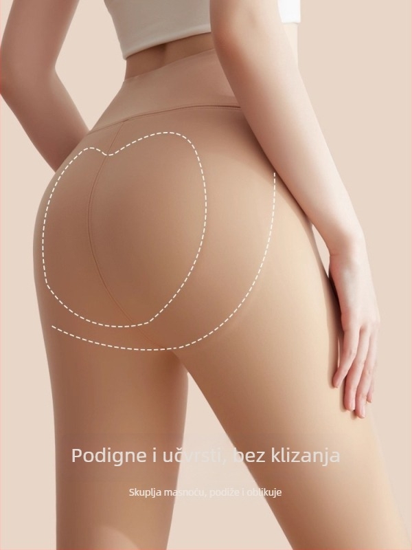 Termalne hlače s kontrolom trbuha, fleece podstava, jedinstveni komad, uski kroj, visoka elastičnost, mješavina poliester/spandeks