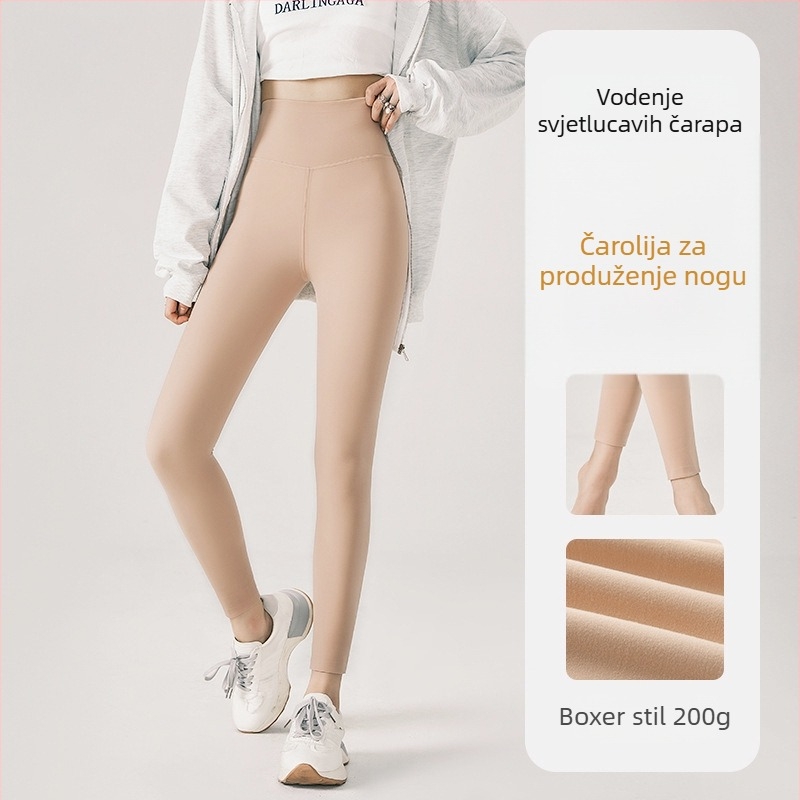 Termalne hlače s kontrolom trbuha, fleece podstava, jedinstveni komad, uski kroj, visoka elastičnost, mješavina poliester/spandeks