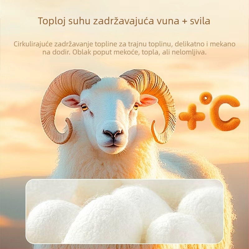 Termalne hlače za djevojčice s visokim strukom i zaštitom trbuha, mješavina vune i svile, debele za tinejdžerice.
