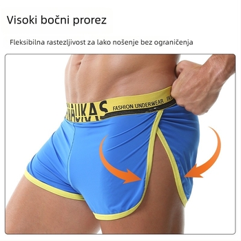 Ljetne muške šorceve od ice silk s bočnim prorezima, elastične, ultra tanke, udobne, prozračne, brzo sušeće