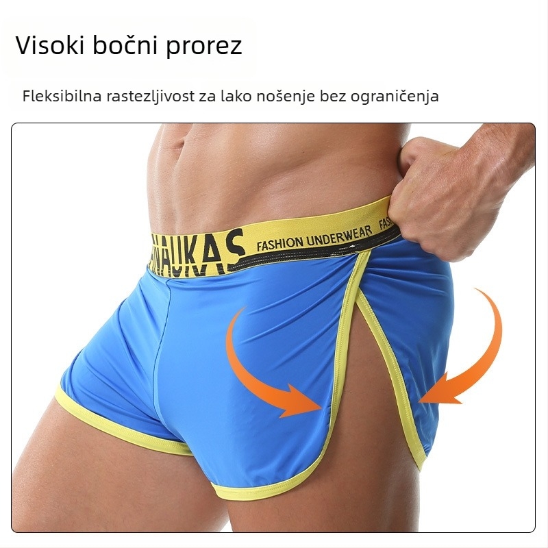 Ljetne muške šorceve od ice silk s bočnim prorezima, elastične, ultra tanke, udobne, prozračne, brzo sušeće