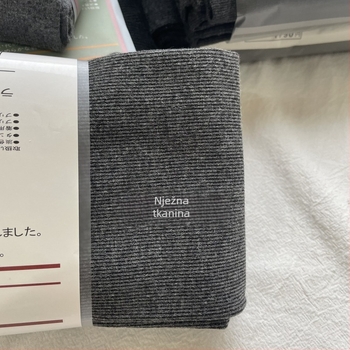 Japanski stil pamučne tajice s toplinskim učinkom, ribasta struktura, mikro tlak, frotirani sloj, prugasti uzorak