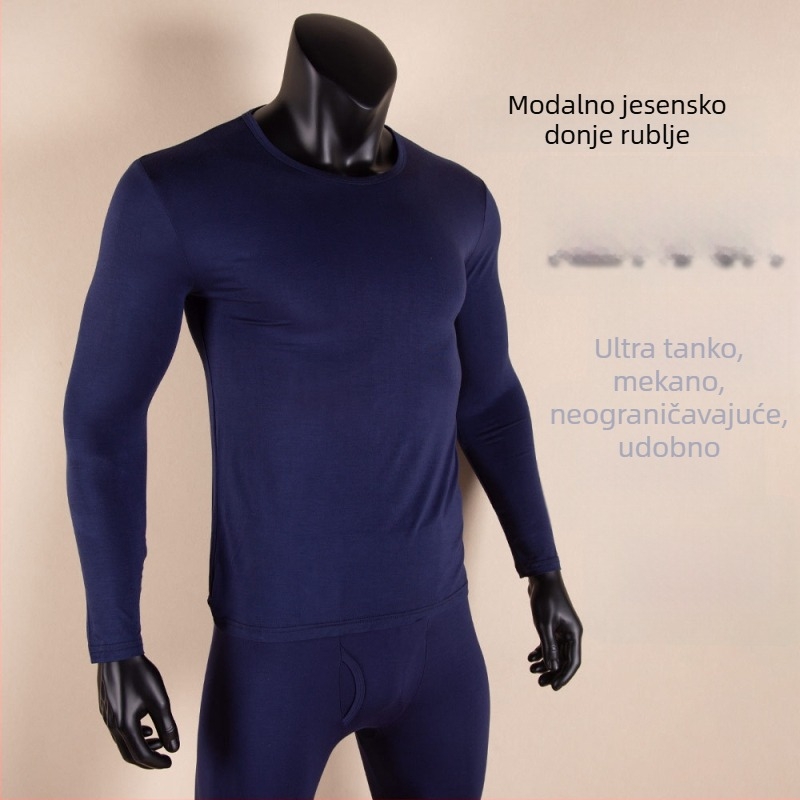 Muški Modal ultra-tanki termalni bazni sloj, dvodijelni set (gornji i donji dio) za jesen/proljeće