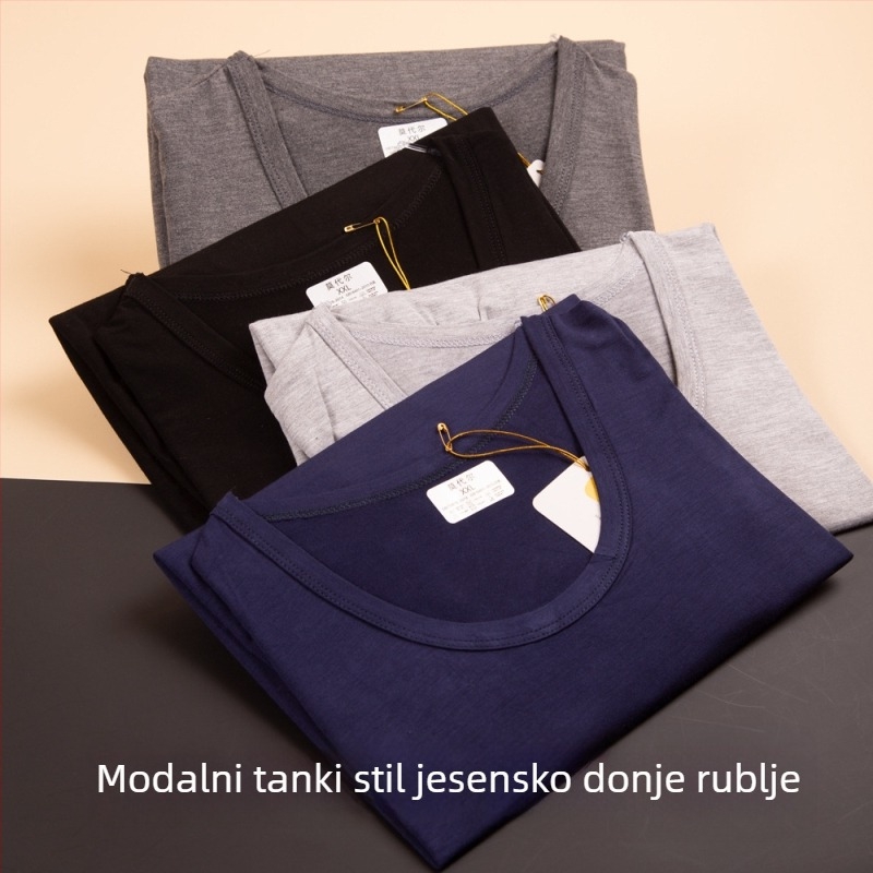 Muški Modal ultra-tanki termalni bazni sloj, dvodijelni set (gornji i donji dio) za jesen/proljeće