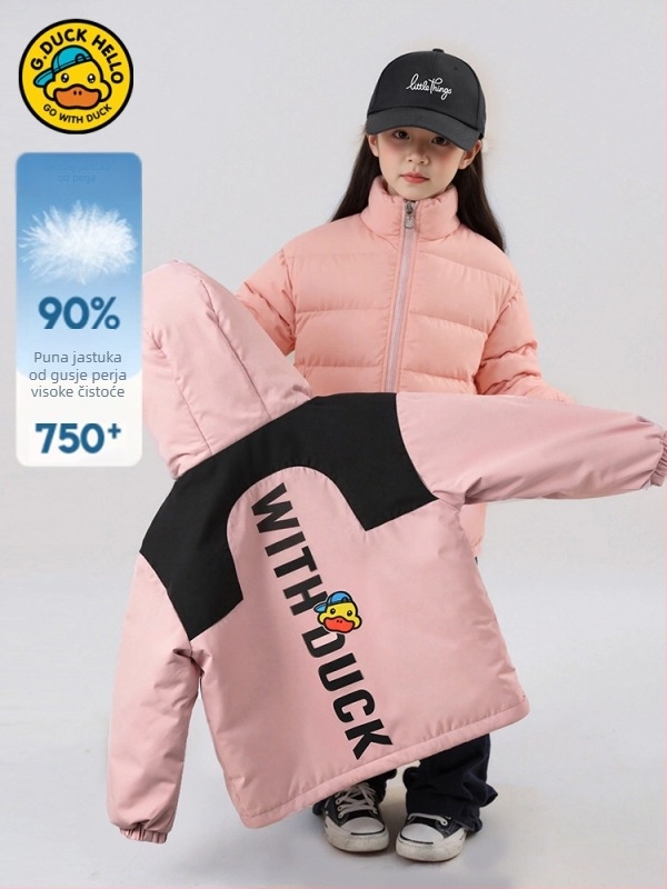 Dječja 3-u-1 puffer jakna s odvojivim unutarnjim slojem, prilagodljiv kroj, debela zimska jakna, 86–90% bijelog patka perja