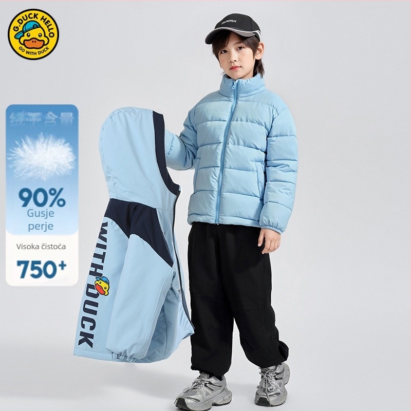 Dječja 3-u-1 puffer jakna s odvojivim unutarnjim slojem, prilagodljiv kroj, debela zimska jakna, 86–90% bijelog patka perja