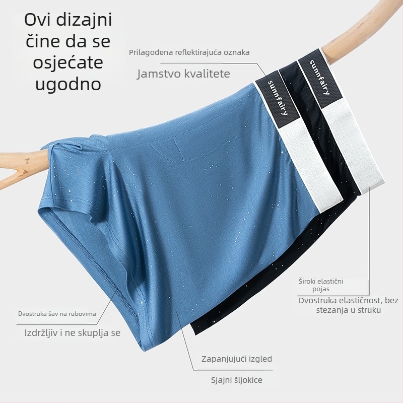 Lyocell hlače za spavanje – Lyocell tkanina 90–95%, podstava prepona od viskoze 90–95%, prozračnije, antibakterijske, bez šavova, srednji pojas