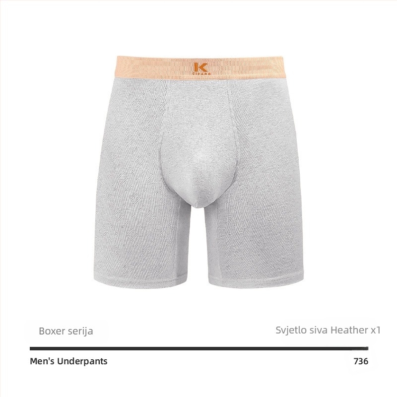 Muške duge pamučne bokserice za trčanje – prozračne, udobne, srednji struk, 95–100% pamuk, antibakterijske