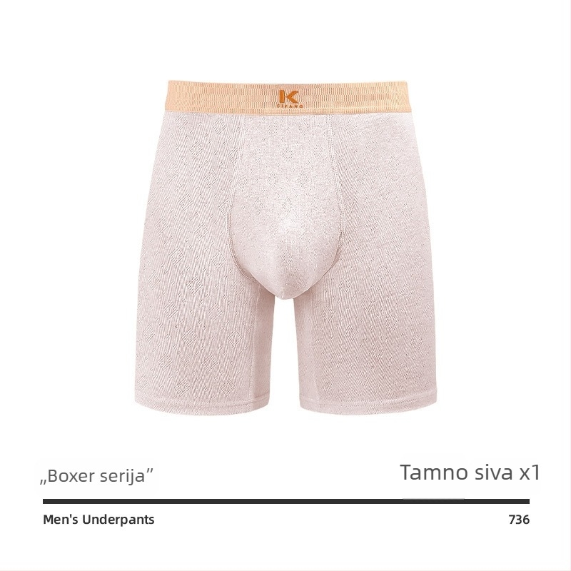 Muške duge pamučne bokserice za trčanje – prozračne, udobne, srednji struk, 95–100% pamuk, antibakterijske