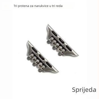 Pleteni narukvica za Apple Watch s perlicama – DIY konektor remena, metalna kopča od čelika