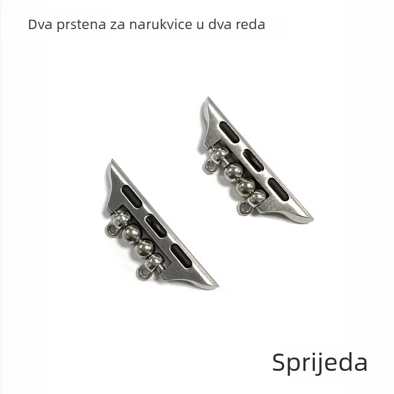 Pleteni narukvica za Apple Watch s perlicama – DIY konektor remena, metalna kopča od čelika
