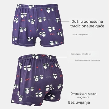 Muške bokserice s Panda printom, srednji pojas, prozračne i elastične, poliester pletene tkanine, glavni materijal 90–95% poliester
