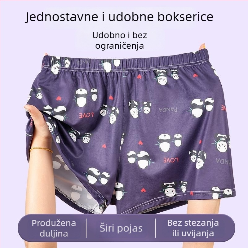 Muške bokserice s Panda printom, srednji pojas, prozračne i elastične, poliester pletene tkanine, glavni materijal 90–95% poliester