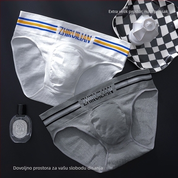 Muške bezšivne gaćice od najlona, niski struk, uzorak slovima