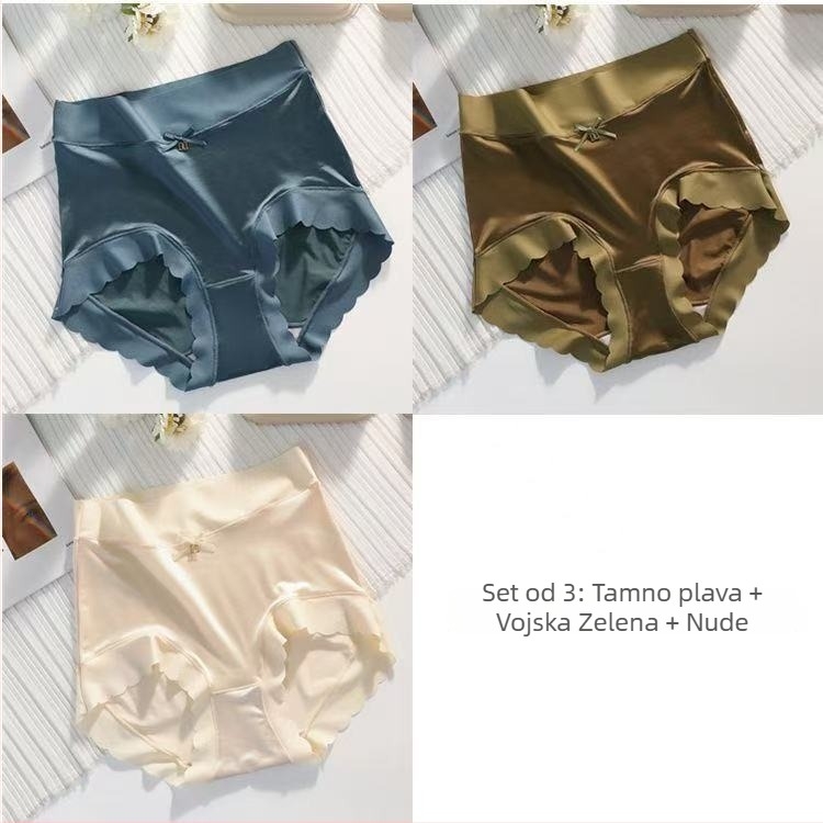 Ženske gaćice od pamuka s pamukom u preponskom dijelu, srednji pojas, zatezanje trbuha