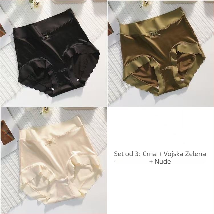 Ženske gaćice od pamuka s pamukom u preponskom dijelu, srednji pojas, zatezanje trbuha