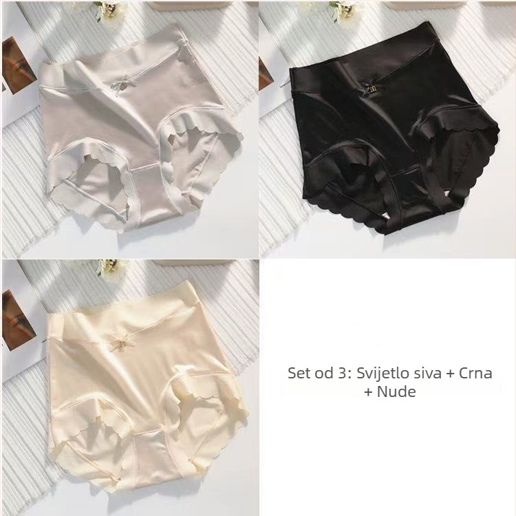 Ženske gaćice od pamuka s pamukom u preponskom dijelu, srednji pojas, zatezanje trbuha