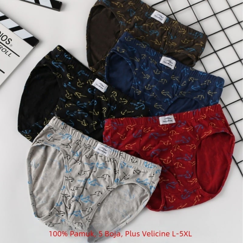 Muške gaćice od pamuka, prozračne, srednje talije, floralni uzorak