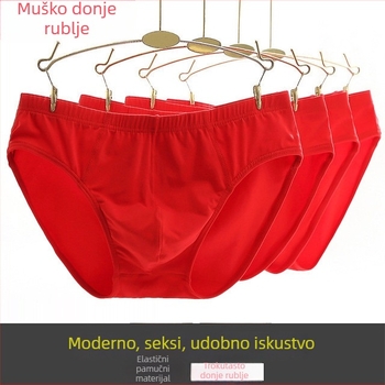 Muške gaćice od 100% pamuka, prozračne udobne, srednje visine pojasa, plus veličina