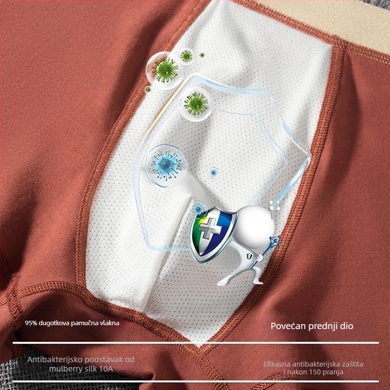 Muške bokserice, prozračne i antibakterijske, vlakno regenerirane celuloze, jednostavno pletenje, srednji pojas