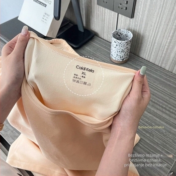 Ženski termalni set od vlakna kašmira-proteina, okrugli ovratnik, dvostruki sloj, debela tkanina, baršunasto podstava – gornji dio i hlače