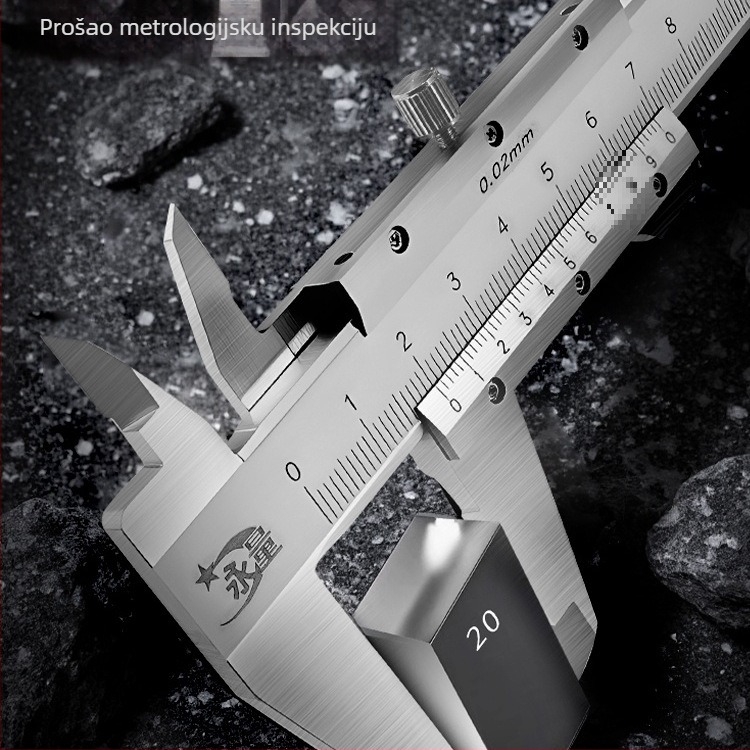 Vernier šubler od nehrđajućeg čelika, visoka preciznost, industrijska klasa