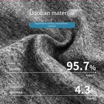 Langsha muške pamučne gaćice sa srednjim strukom, prozračne, upijaju znoj, jednobojne
