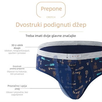 Muške pamučne prozračne gaćice s srednjim strukom, velika veličina, mladenački stil uzorka slova