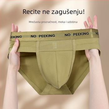 Muške bokserice od pamuka, prozračne, s velikom džepom, jednostavna tkanina