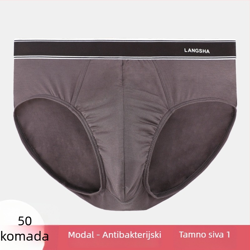 Muške gaćice od modala s antibakterijskim djelovanjem, pleteni materijal, srednji pojas, podstava od pamuka