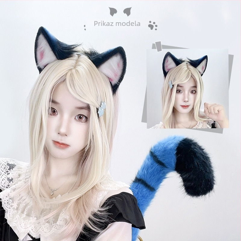 Pliš Tigrovi Uši i Rep Cosplay Set – Headband s ušima, za odrasle – na skladištu, Jesen 2025