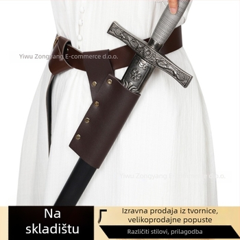 Qingbo Ručno izrađena kožna držač mača za srednjovjekovni europski i renesansni cosplay – za odrasle