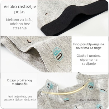 Boxeri za tinejdžere, dječake od pamuk–mješavine, moderan otisak, srednji pojas, bez šavova