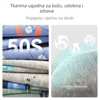 Boxeri za tinejdžere, dječake od pamuk–mješavine, moderan otisak, srednji pojas, bez šavova