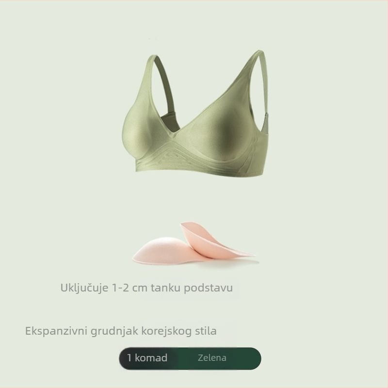 Bezšivna grudnjica s bočnim proširenjem od 6 cm i podizanjem od 4 cm, korejski stil za vizualno veći poprsje i vitkiji struk, oblikovanje leđa