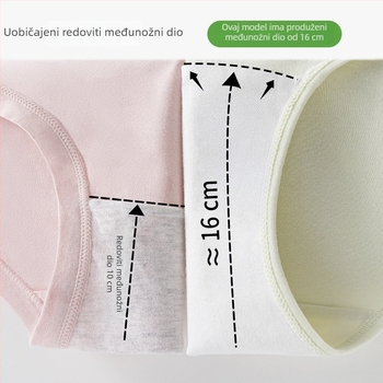 7A razred ženske gaćice od 100% pamuka, antibakterijske, s pamukom podlogom, uzorak s slovima, srednji struk, plus veličina