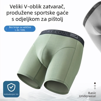 Muške sportske bokserice od modala 60S, produžena dužina, antibakterijske, prozračne, s odvojenim preponama