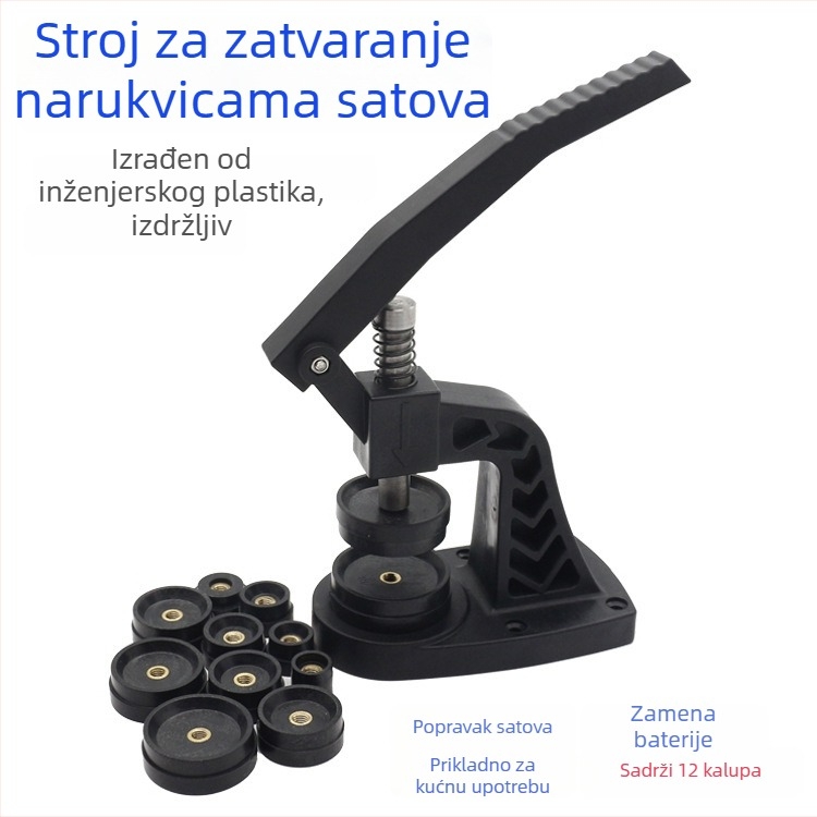 Set alata za popravak satova – stolne kliješta za kućište, alat za zamjenu baterije, plastični, 12 komada, za kućnu upotrebu