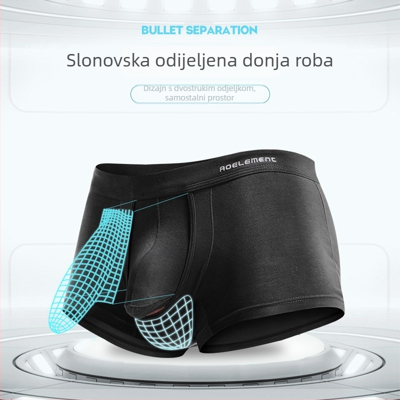 Muške gaće, prozračne, tkanina od regenerirane celulozne vlakna, pletene, srednji struk, jednobojne, podstava prepona 95% vizkóza