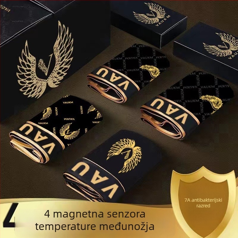 Premium muške bokserice s četiri magneta, toplom unutarnjem dijelu prepona, elastične, velike veličine, otisak, poklon kutija